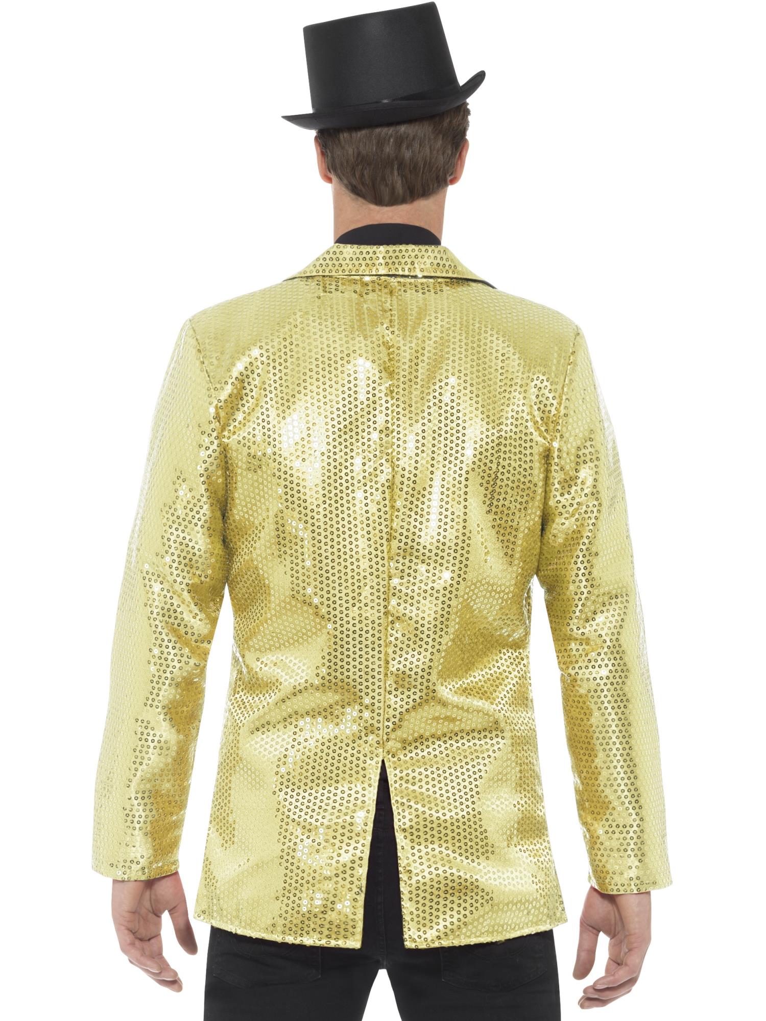 Smiffys Sequin Jacket, Mens, Gold - 21163