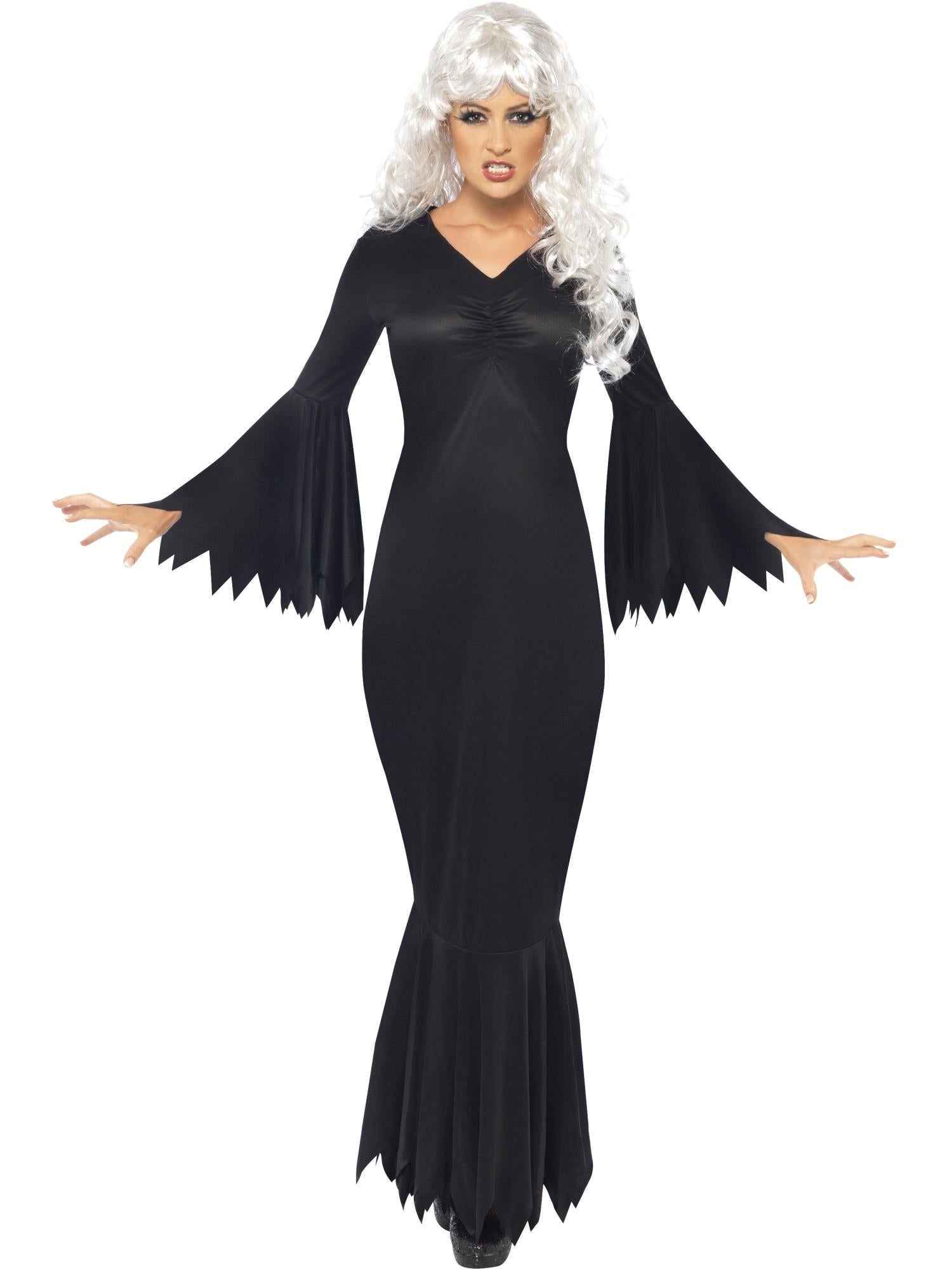 Vamp Costume Black Gown And Veil