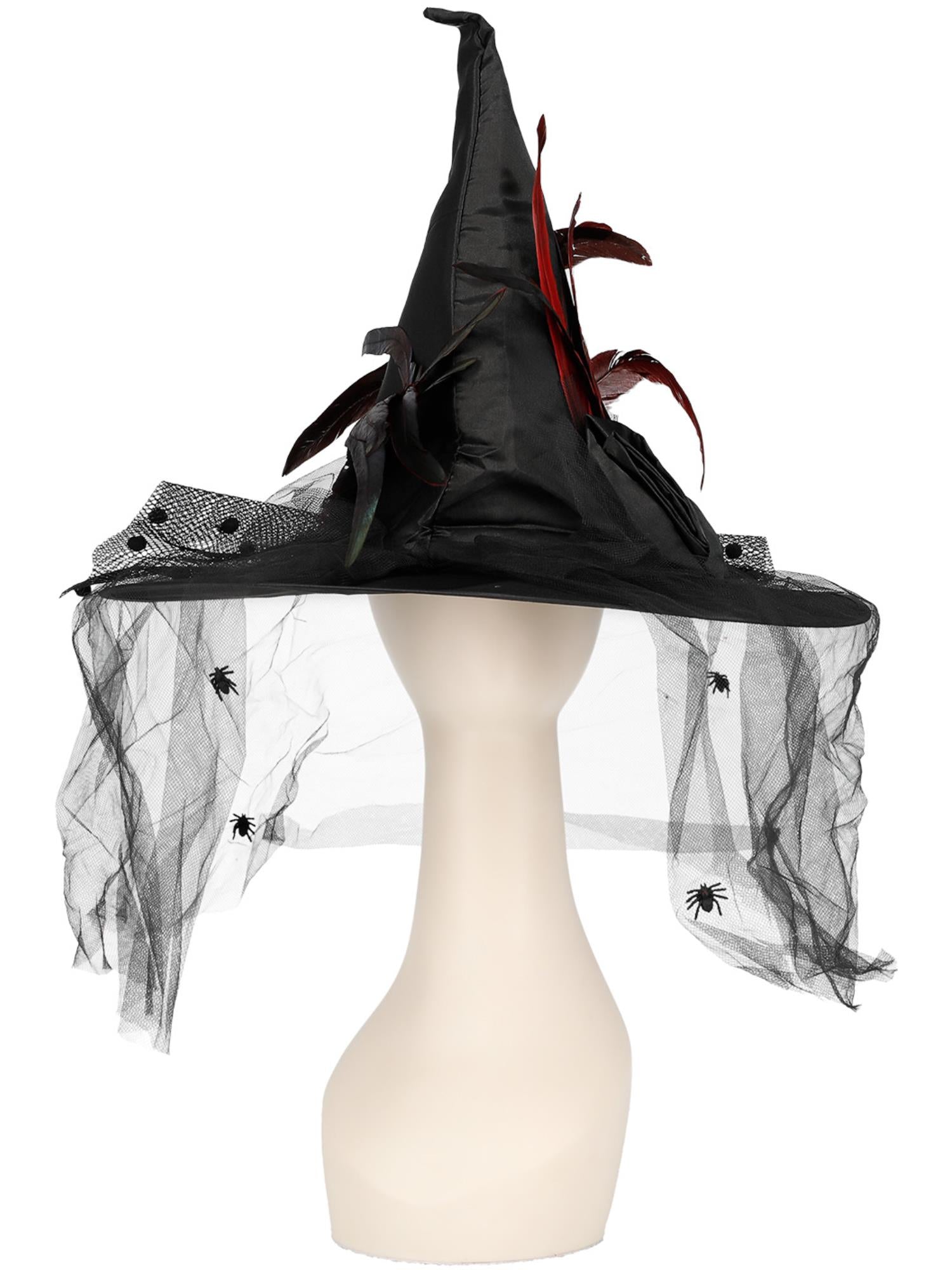 Black Witch Hat with Netting