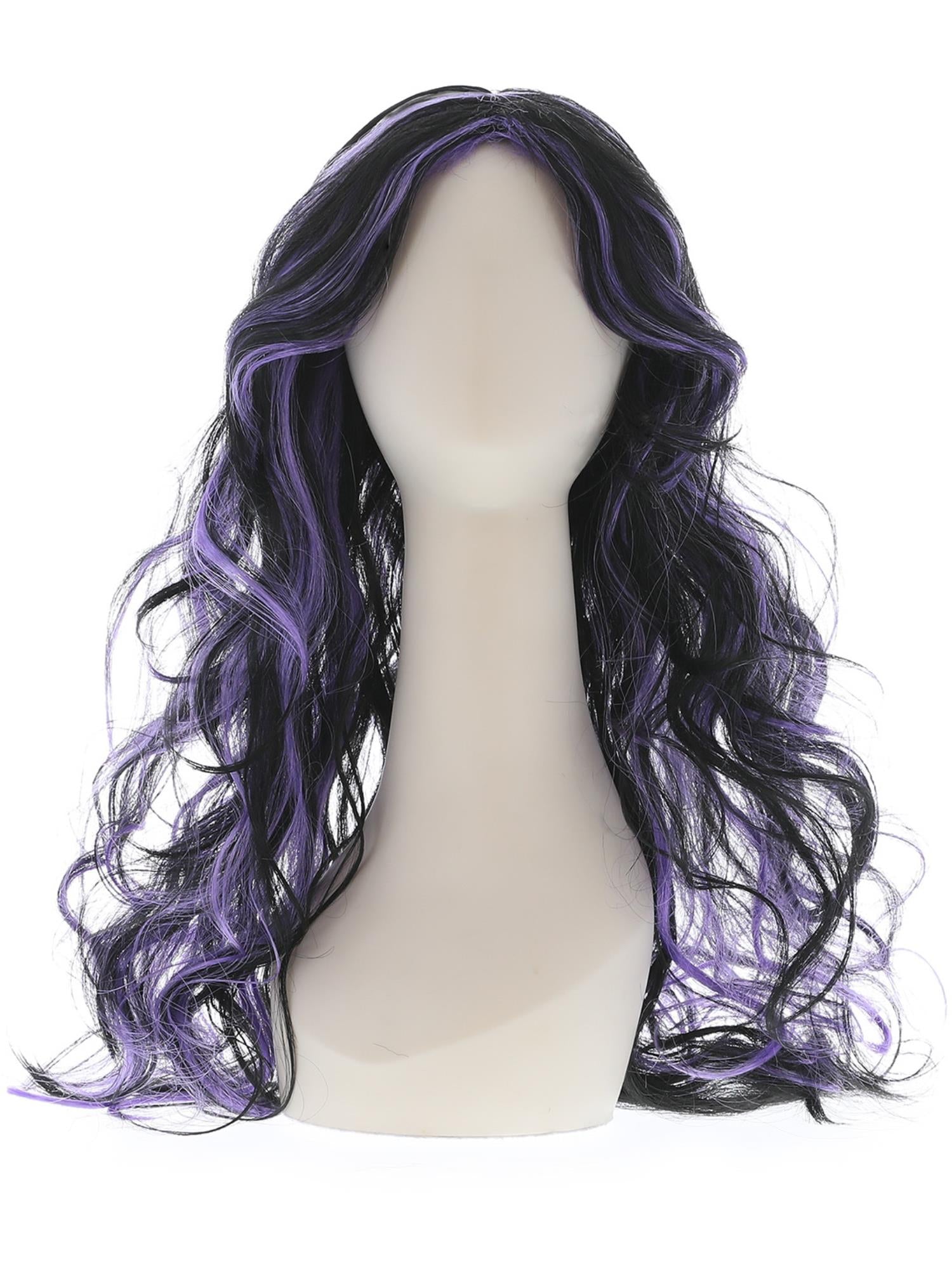Smiffys Gothic Bride Wig, Purple, Long, Streaked - 35683