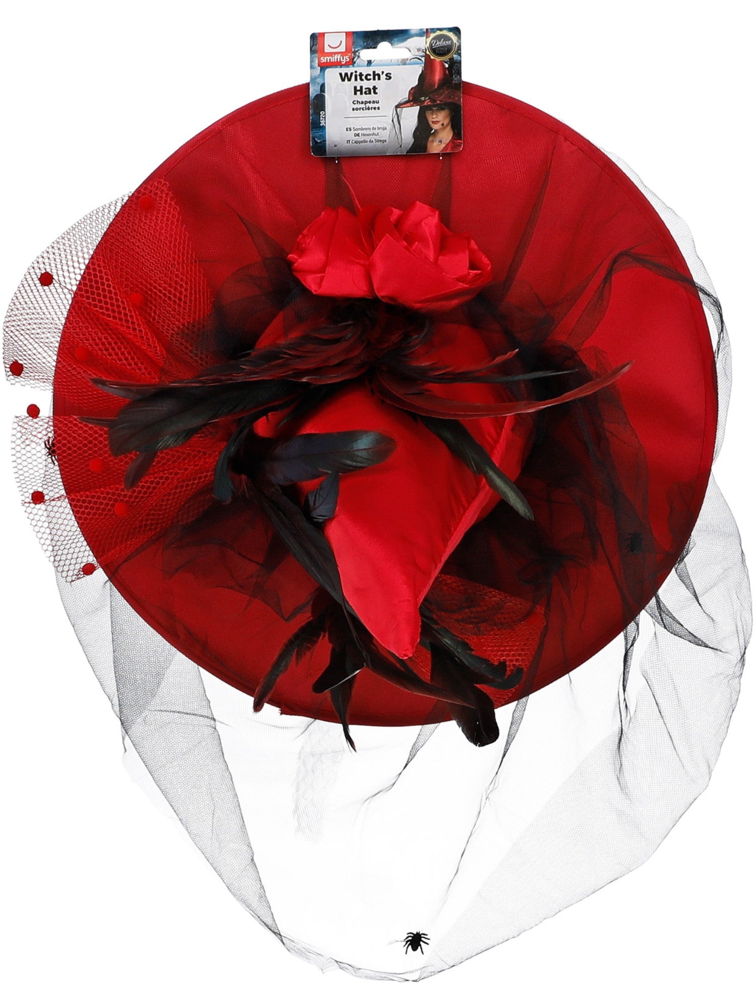 Smiffys Witch Hat, Deep Red - 36720