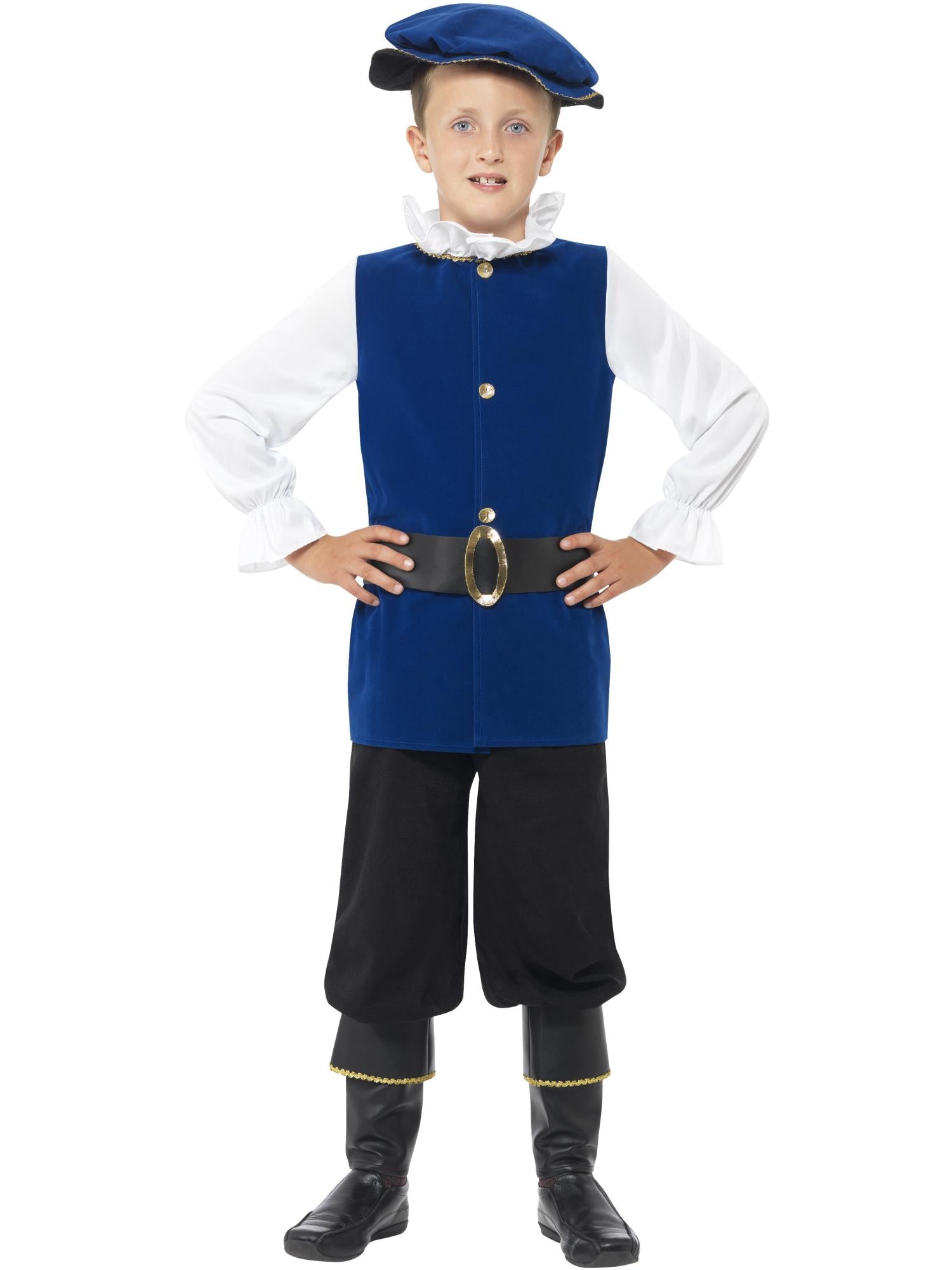Tudor Boy Costume, Royal Blue
