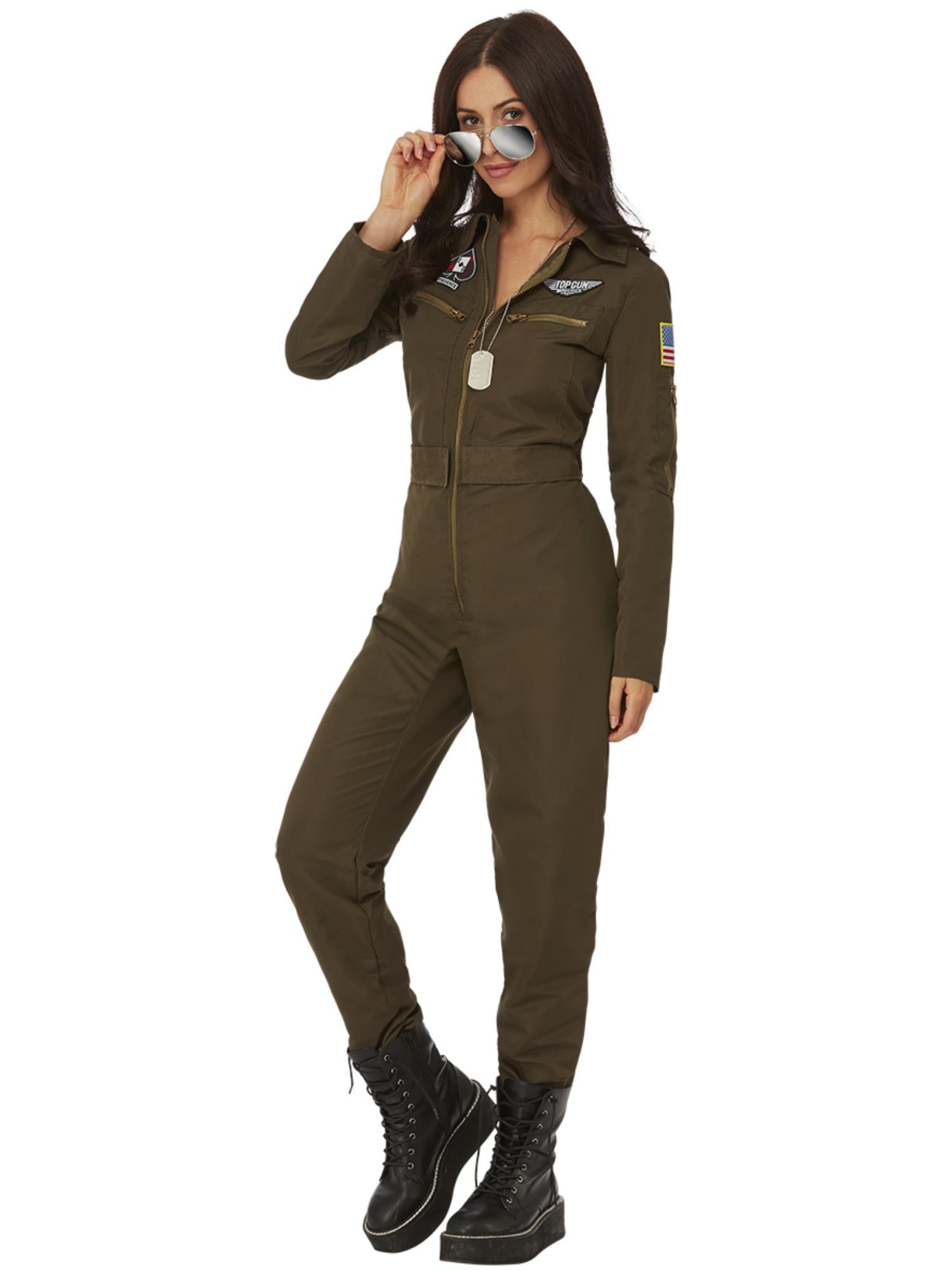 Top Gun Maverick Ladies Aviator Costume, Green
