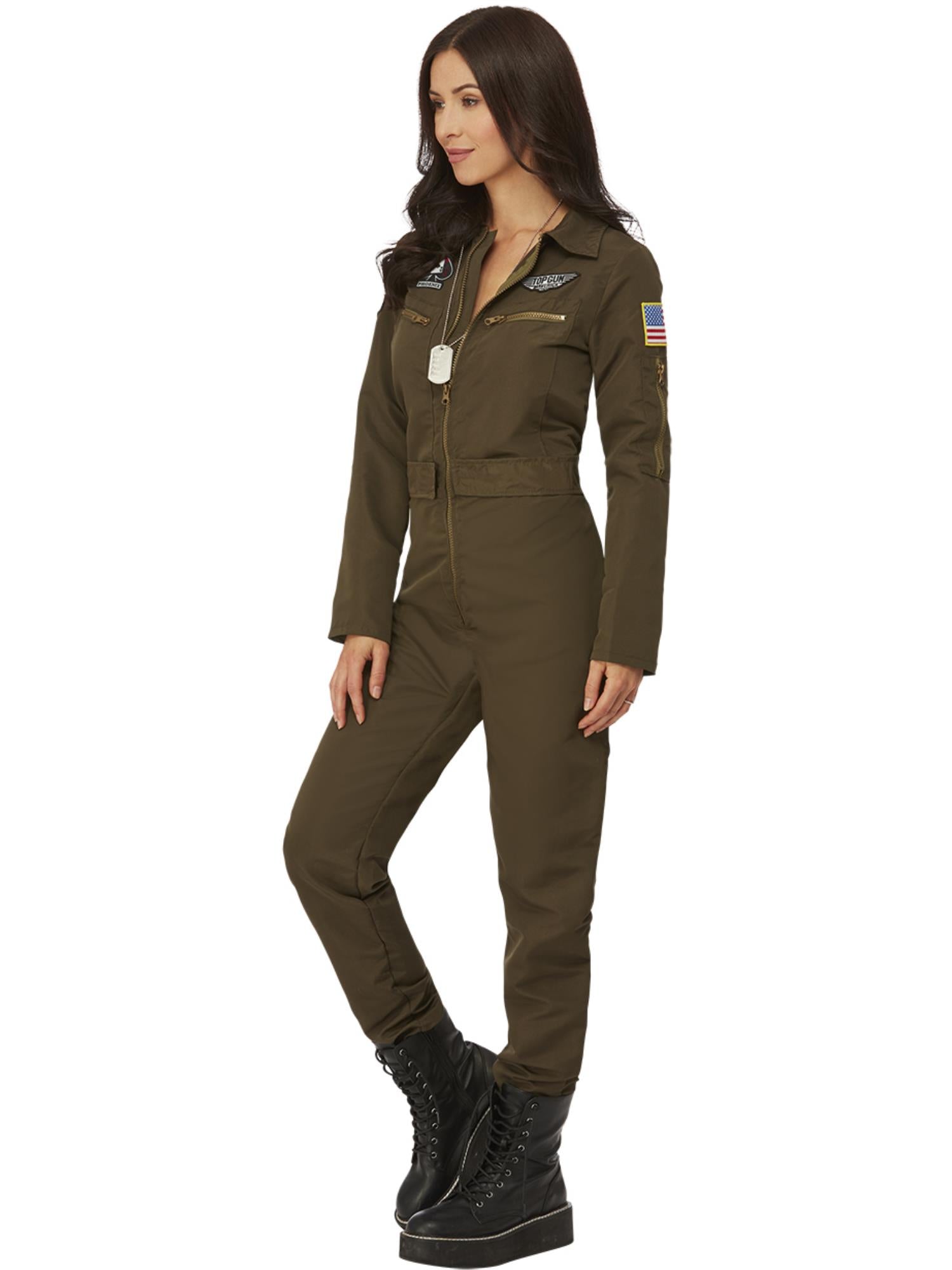 Top Gun Maverick Ladies Aviator Costume, Green