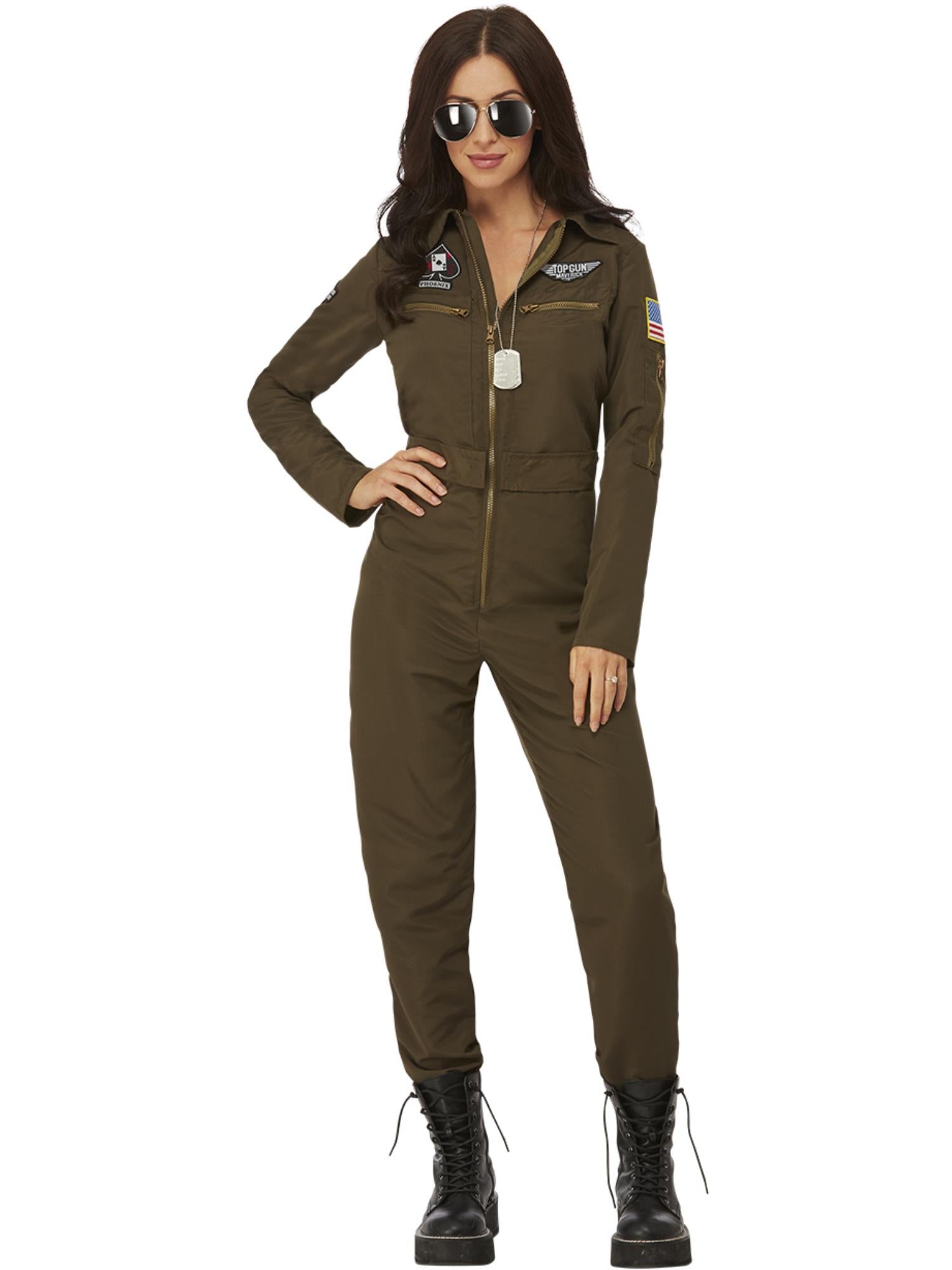 Top Gun Maverick Ladies Aviator Costume, Green
