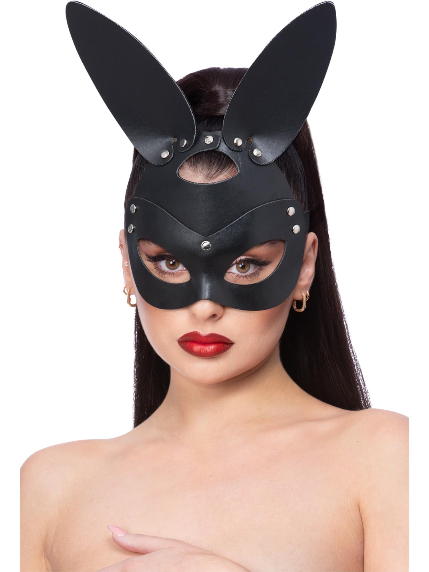 Fever Black Mock Leather Rabbit Mask