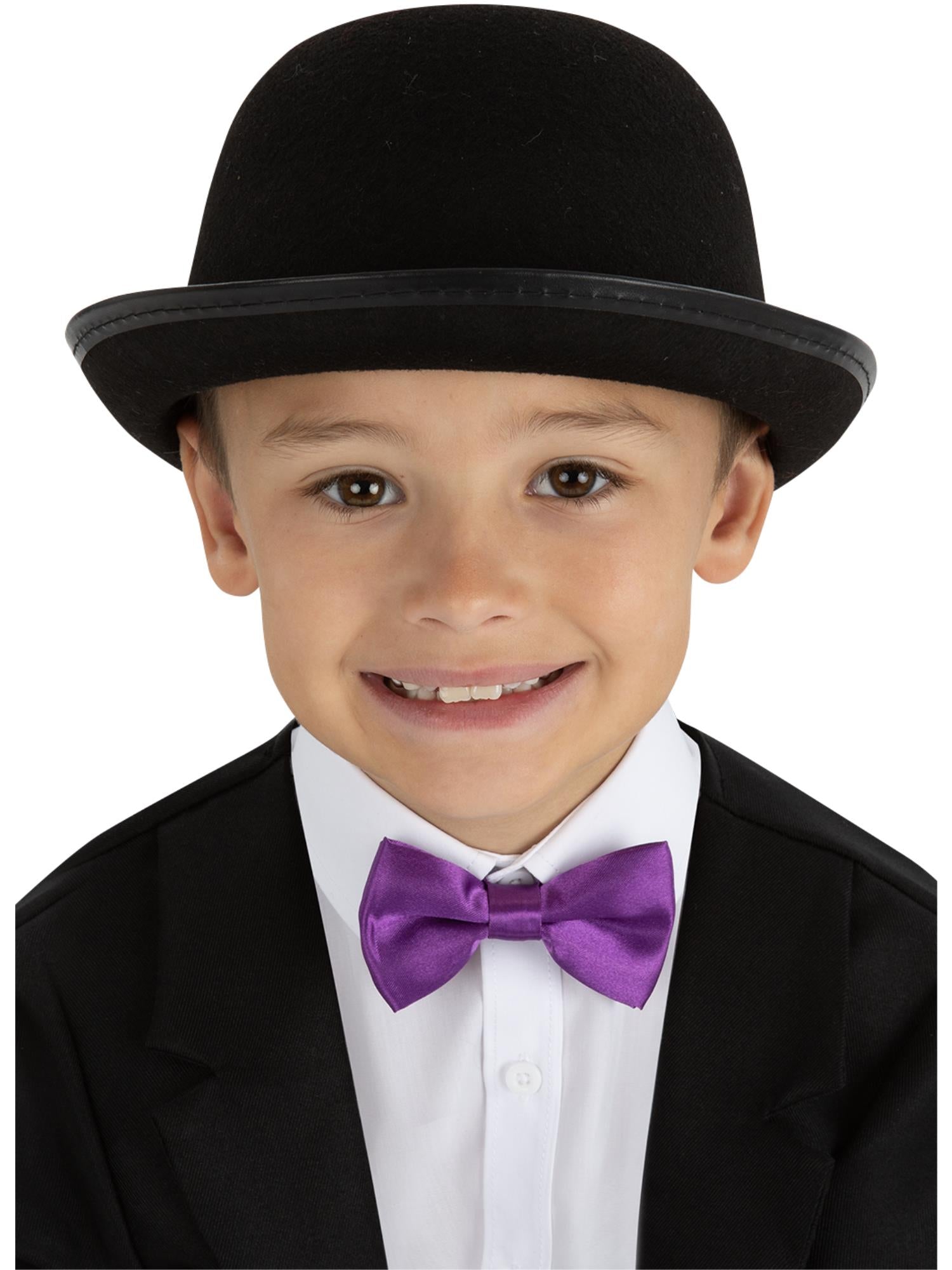 Kids Victorian Bowler Hat, Black