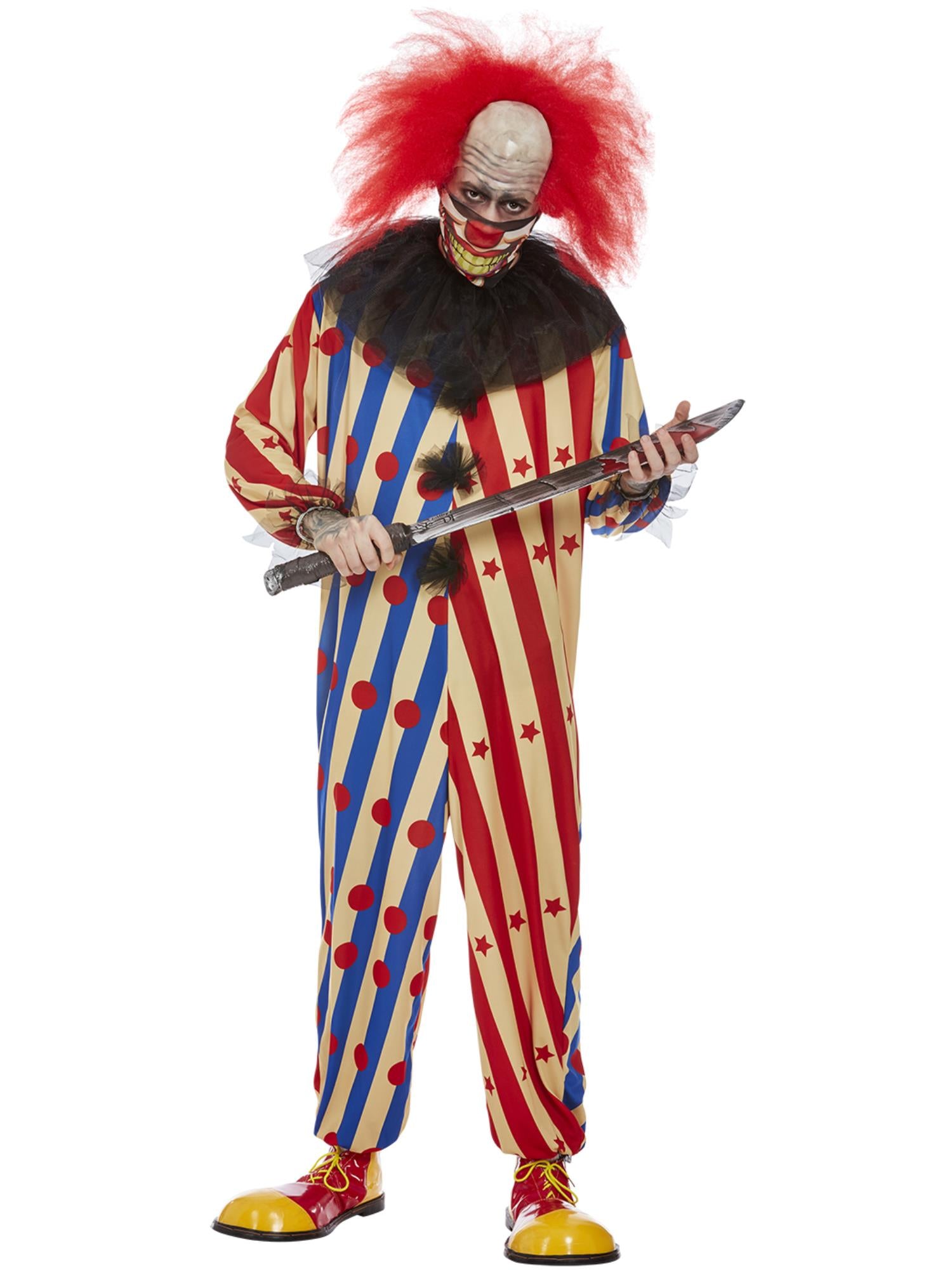 Creepy Clown Costume, Mens