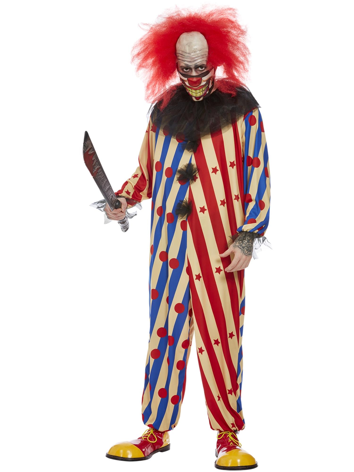 Creepy Clown Costume, Mens