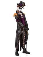 Mens Deluxe Voodoo Witch Doctor Costume, Black & Purple
