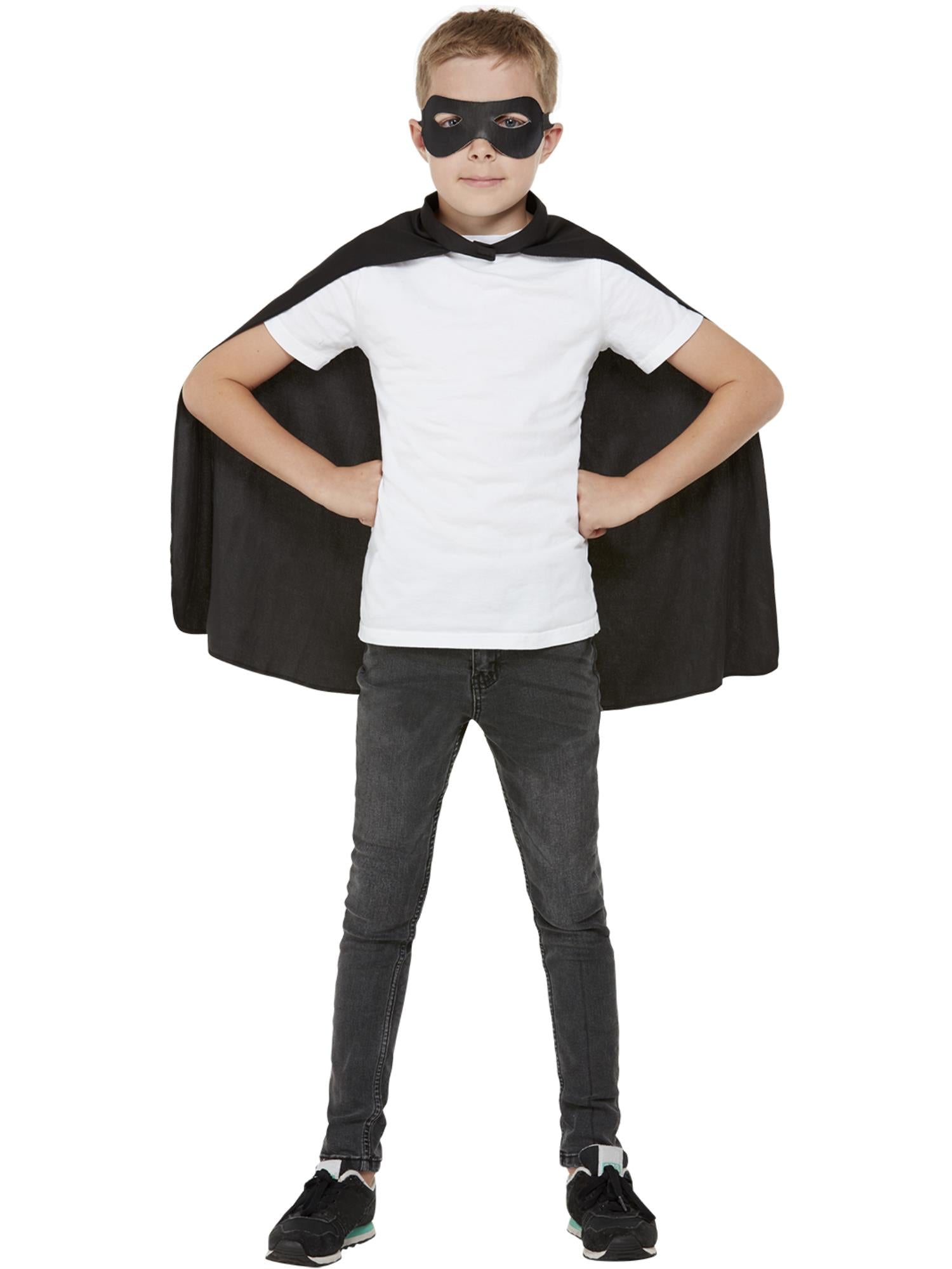 Kids Black Cape and Mask