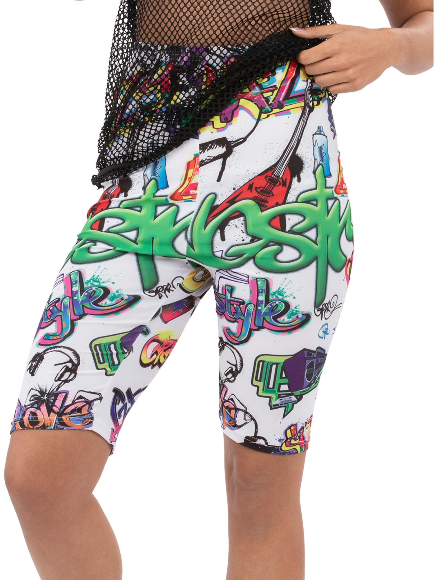 90s Unisex Graffiti Cycling Shorts