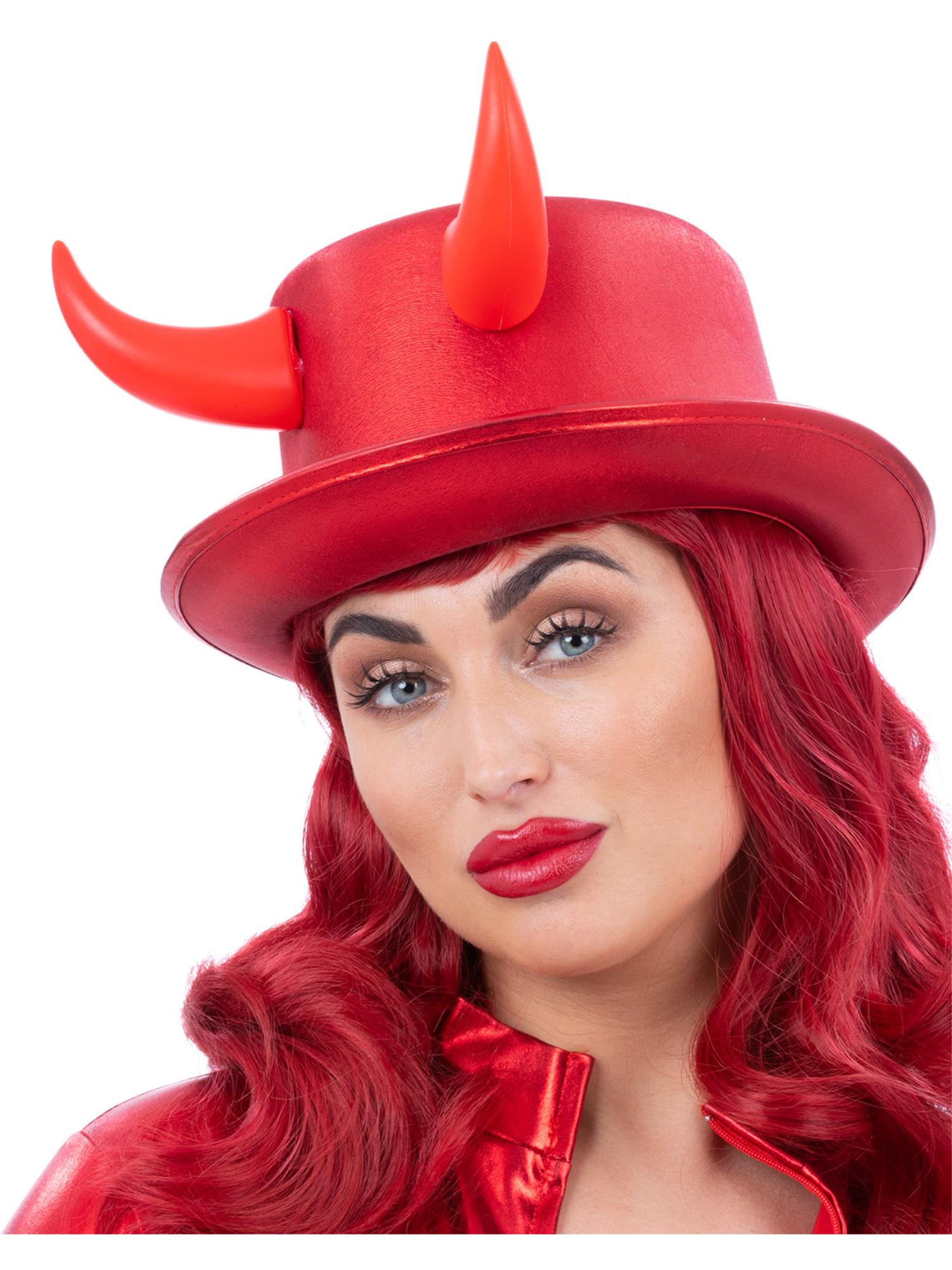 Fever Deluxe Red Devil Metallic Top Hat