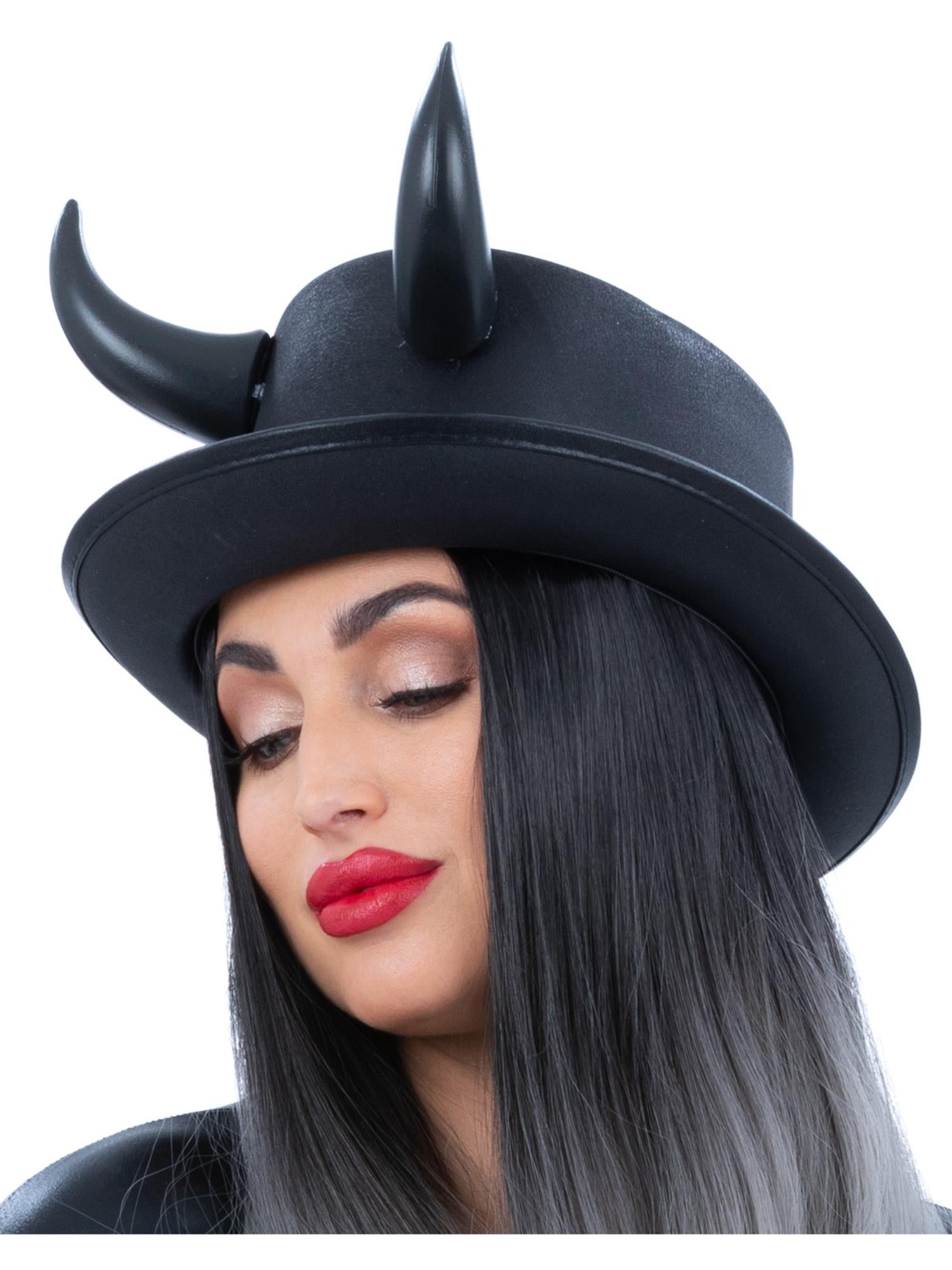 Fever Deluxe Black Devil Metallic Top Hat