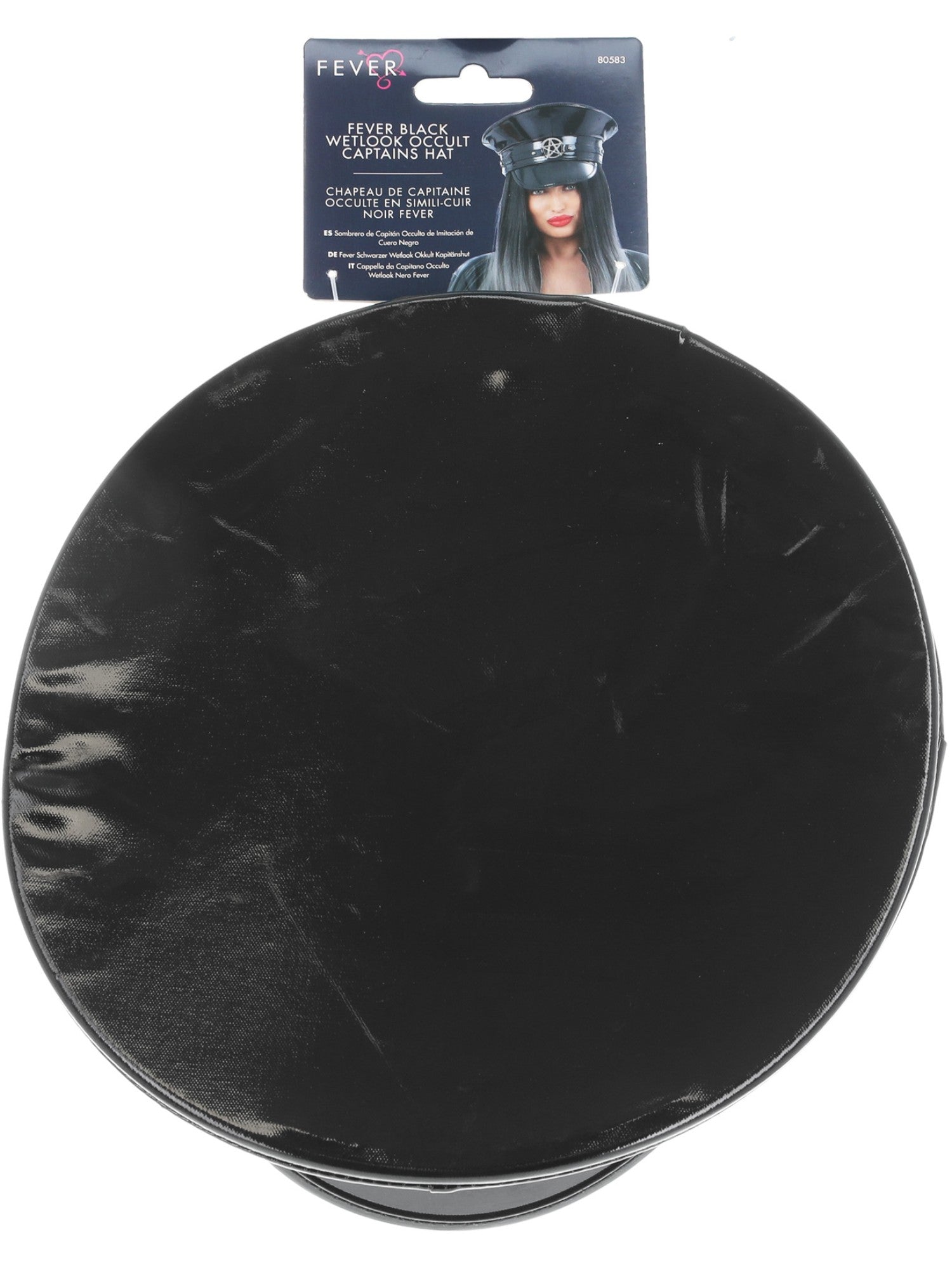 Fever Deluxe Black Wetlook Occult Captains Hat