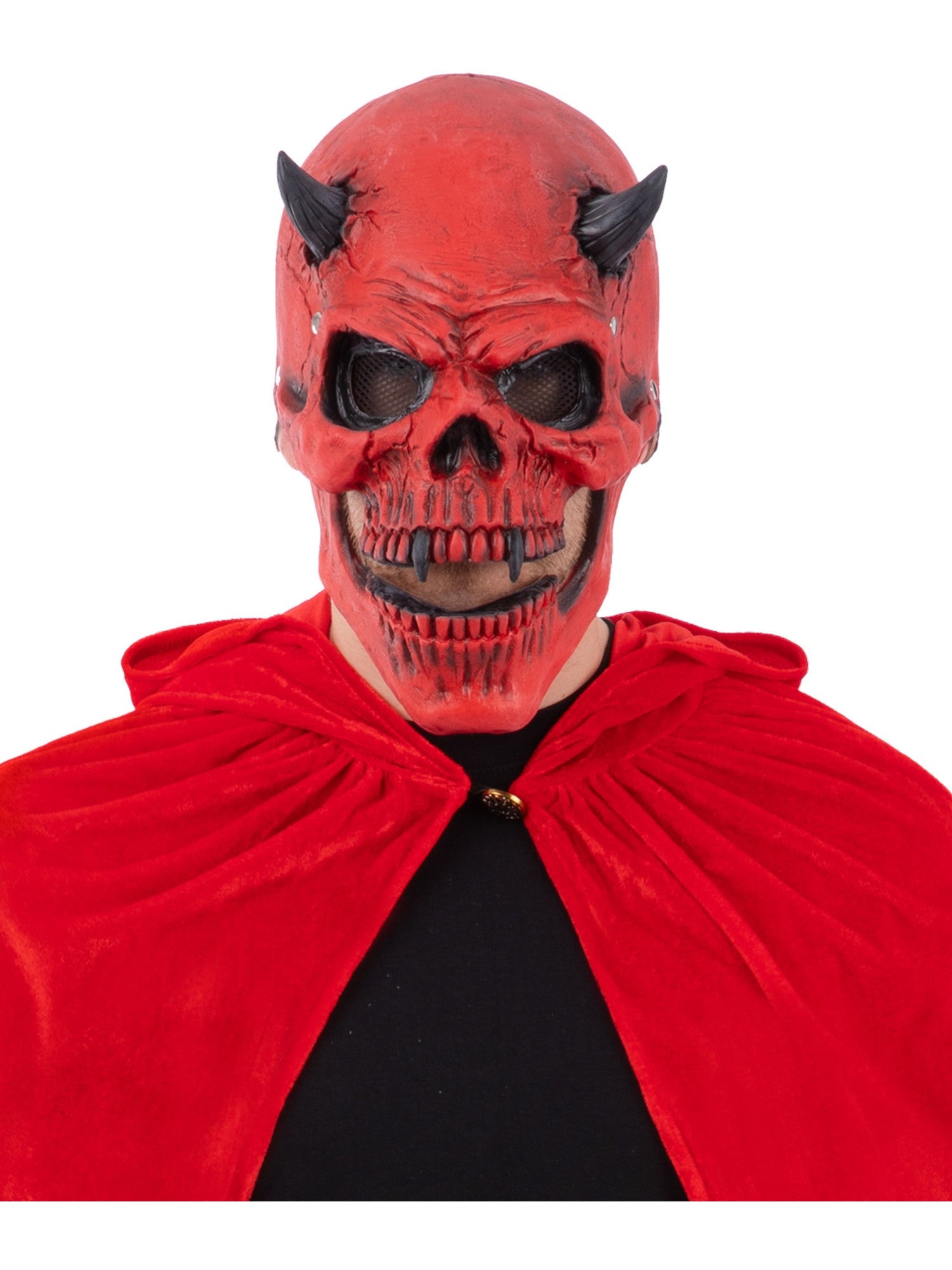 Red Devil Skull Latex Mask, with Moving Mouth