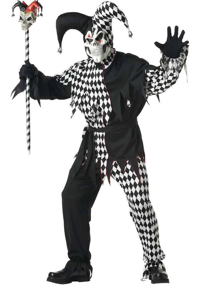Evil Jester Costume Black and White