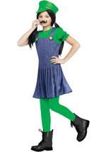 Kids Pretty Plumber Costume in Green