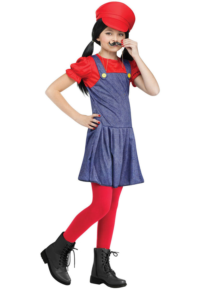Kids Pretty Plumber Costume - Red