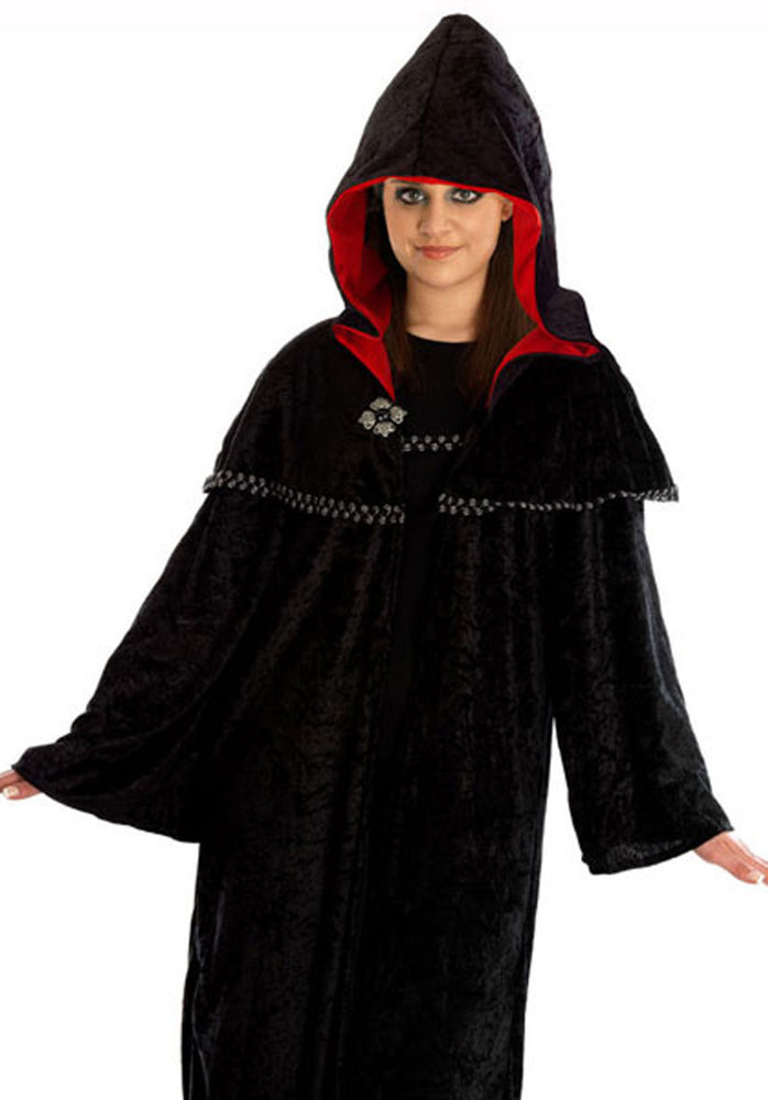 Gothic Black & Red Cape with Hood