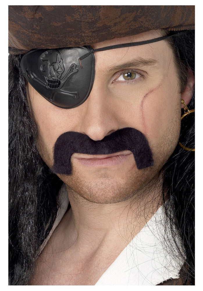 Pirate Tash Droopy Style Self-Adhesive. Smiffys fancy dress