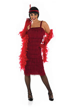 Red 20s Flapper Costume, Roaring 20's Fancy Dress