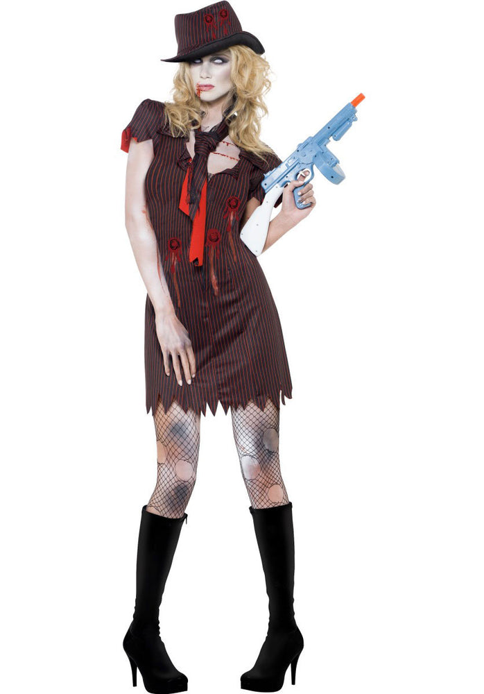 Zombie Gangster Costume, Fever Sexy Fancy Dress Collection