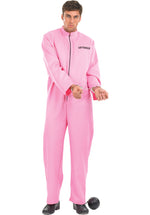 Adult Male Pink Prisoner Fancy Dress Costume