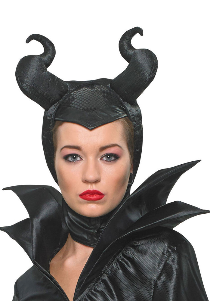 New Official Maleficent Black Curved Horns Headpiece Adult Accessory