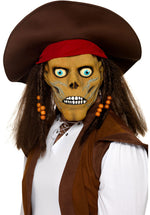Pirate Zombie Mask with Hat and Hair