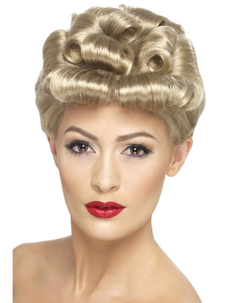 1940s Vintage Curls Wig, Blonde