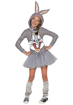 Bugs Bunny Face Grey Dress Costume Girls