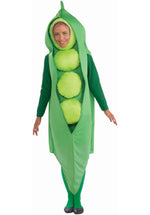 Peas in a pod fancy dress costume, Adult, Green