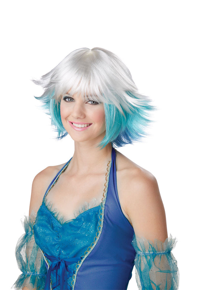 Adult Fantasia Wig, Fairy Wig in White and Turquoise