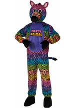 Psychedelic Zebra Costume, Party Animal Mascot Fancy Dress