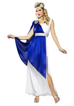 Adult Greek Empress Costume with Blue Cape