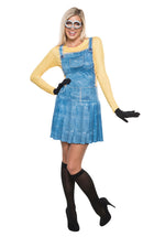 Ladies Official Minions Dungaree Dress Costume Halloween