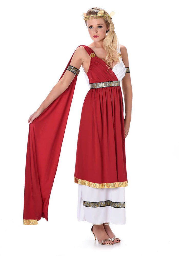 Roman Empress Costume with Red Shawl