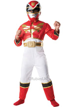 Kids Red Power Ranger Deluxe Muscle Chest Costume