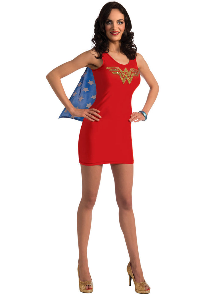 Wonder Woman Tank Dress Costume with Rhinestone Logo