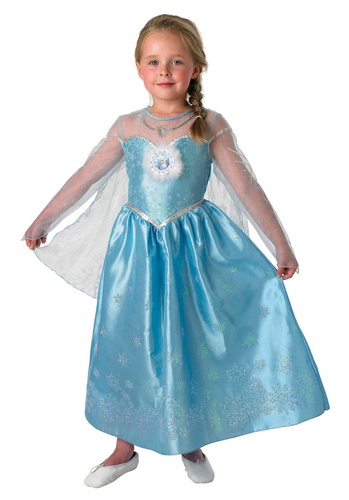 Kids Elsa Costume, Licensed Deluxe Disney Frozen Fancy Dress