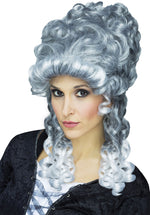 Beehive Style Ghostly Grey Curly Ladies Wig