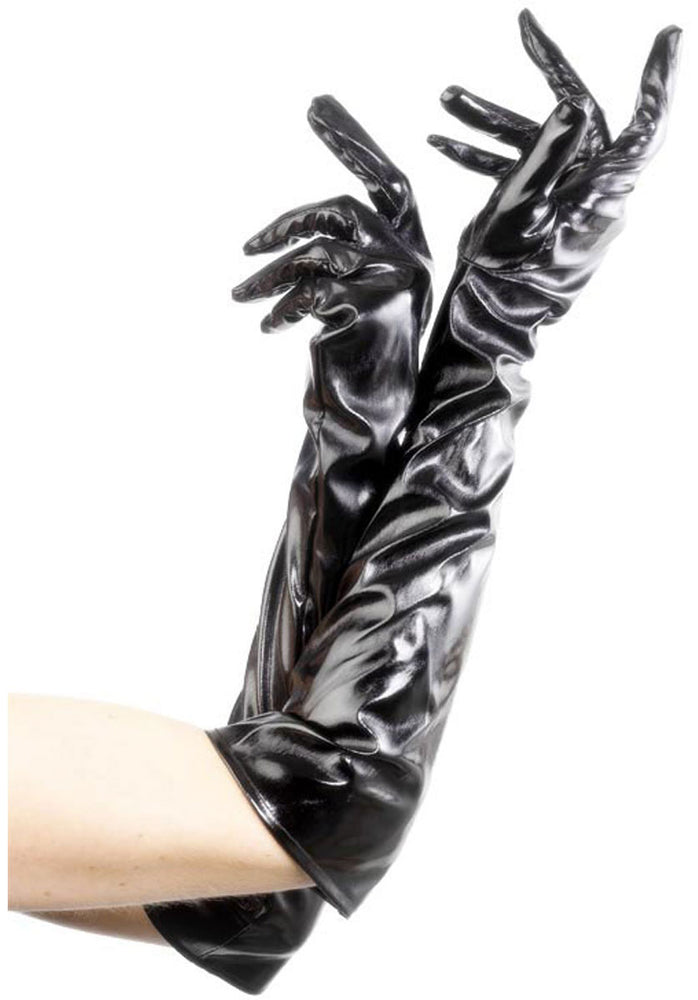 Long Black PVC Gloves
