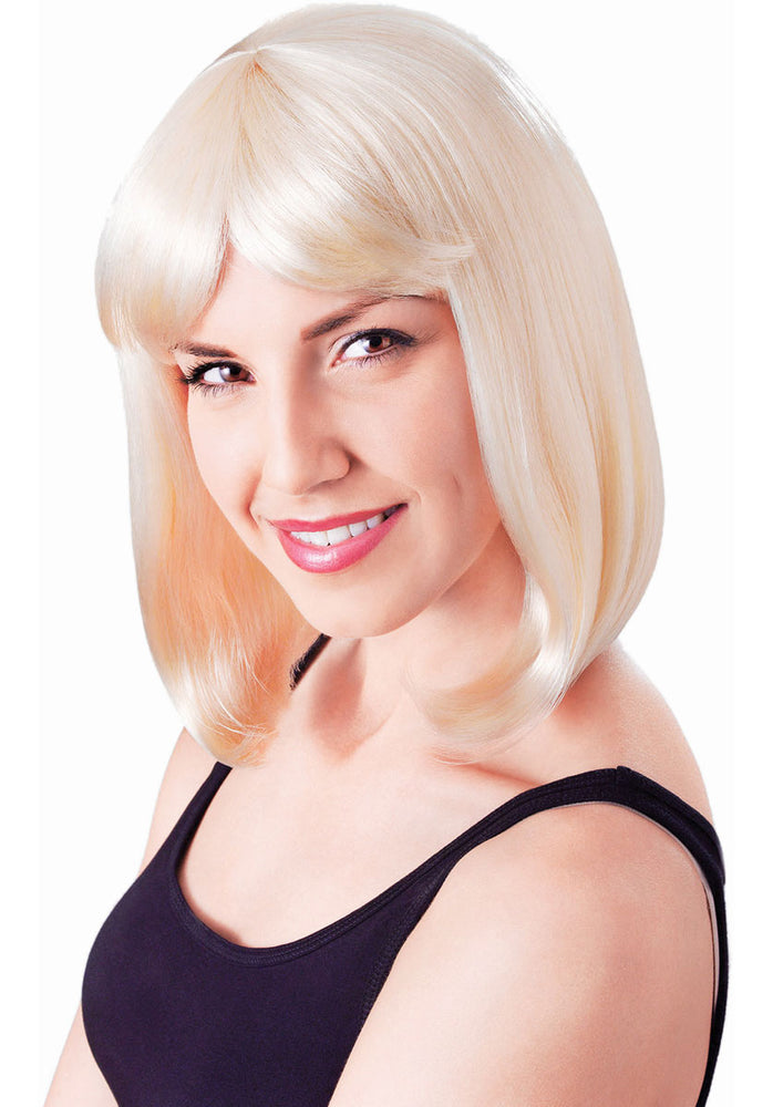 Straight Hair Wig With Fringe, Blonde Party Wig
