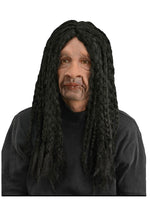 Rastafarian Male Mask with Black Braided Wig Fancy Dress