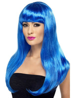 Babelicious Wig, Blue, Long, Straight with Fringe42423