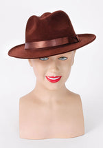 Fedora Brown Velvet Hat