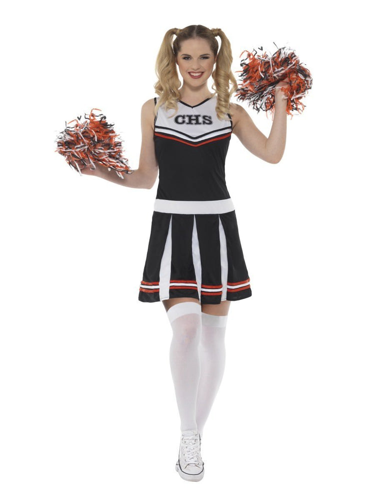 Smiffys Cheerleader Costume, Black - 47122