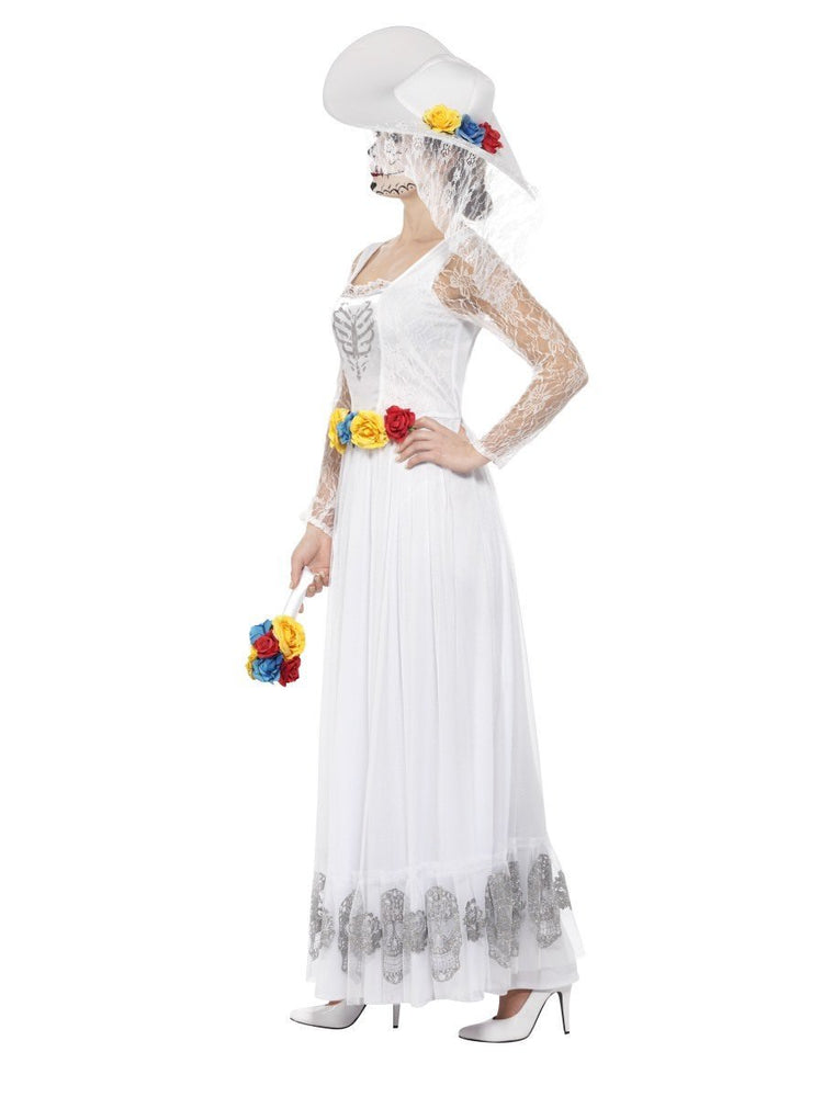 Day of the Dead Skeleton Bride Costume, White44657