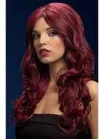Smiffys Fever Nicole Wig, Red Cherry, Soft Wave with Side Parting - 43535